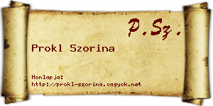 Prokl Szorina névjegykártya